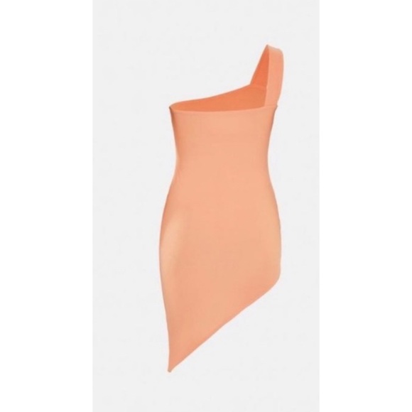 Missguided peach Asymmetric One strap mini dress - Picture 2 of 2
